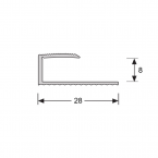 U-profiel 8,1 mm RVS 0