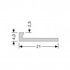 In-egaliseer eindprofiel 2,5 mm PVC gepolijst 0