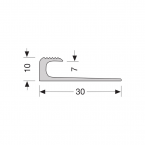 Inschuif eindprofiel 805 7mm tbv 5mm PVC RVS 0