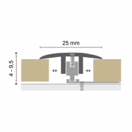 Dilatatieprofiel Kuberit PVC klik 4-9,5 mm goud