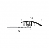 Overgangsprof. Kuberit PVC klik 4-9,5 mm zand 1