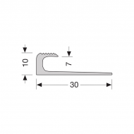 Inschuif eindprofiel 805 7mm tbv 5mm PVC RVS 0