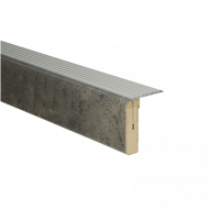 Uitlooptrede alu zilver donker Beton 90x5,7cm