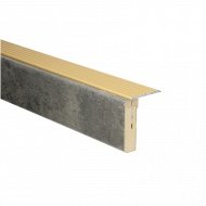 Uitlooptrede alu goud donker Beton 90x5,7cm