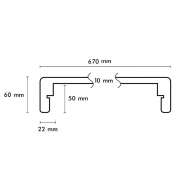 PP dubbeltreden 115x67cm zand eiken