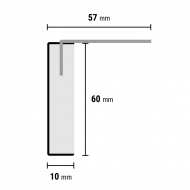 Mexform LVT licht beton uitloopt. alu 100cm