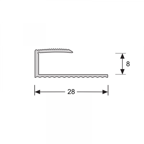 U-profiel 8,1 mm RVS 0