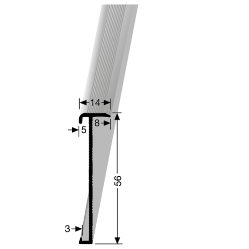 Inschuif trapprof 846 hoek rechts 3mm PVC zilver 0